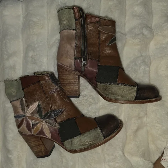 Freebird Flowr boots leather patchwork boho - Picture 1 of 9